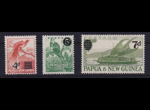 Papua Neu Guinea 1957 Freimarken mit Aufdruck Satz Mi.-Nr. 24-26 ** 