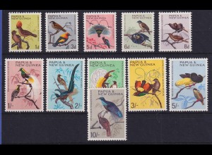 Papua Neu Guinea 1964/65 Einheimische Vögel Mi.-Nr. 62-72 postfrisch ** 