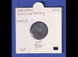 Gefangenenlager Nürnberg Wertmarke zu 2 Pfennig 1. Weltkrieg o.J.