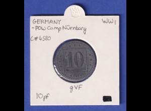 Gefangenenlager Nürnberg Wertmarke zu 10 Pfennig 1. Weltkrieg o.J.