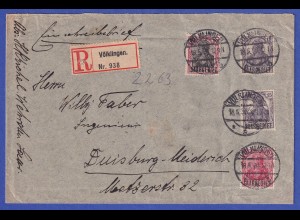 Saargebiet R-Brief von Völklingen nach Duisburg-Meiderich O 18.5.20