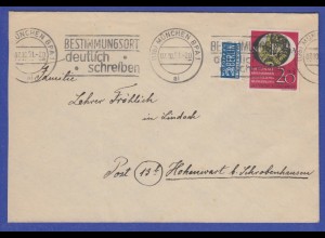 Bund Mi.-Nr. 142 als EF auf Brief von München nach Hohenwart. 