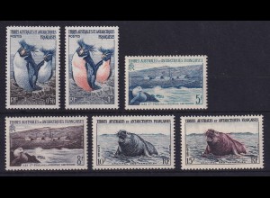 Französische Antarktis 1956 Pinguine und Robben Mi.-Nr. 2-7 postfrisch ** 