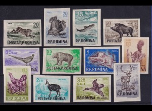 Rumänien 1956 Jagdbare Tiere Mi.-Nr. 1614-1625 postfrisch **