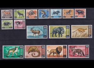 Kenia 1966 Freimarken Säugetiere Mi.-Nr. 20-35 postfrisch **