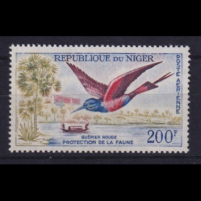 Niger 1961 Flugpostmarke Bienenfresser-Vogel Mi.-Nr. 20 postfrisch **