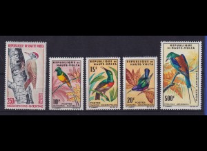 Obervolta Burkina Faso 1964 Vögel Mi.-Nr. 153, 157-159, 160 postfrisch **