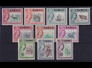 Malaysia Sabah 1964 Lot von 10 Werten aus Mi.-Nr. 1-15 postfrisch **