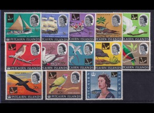 Pitcairn Islands 1967 Bounty, einheimische Vögel Mi.-Nr. 72-84 postfrisch **