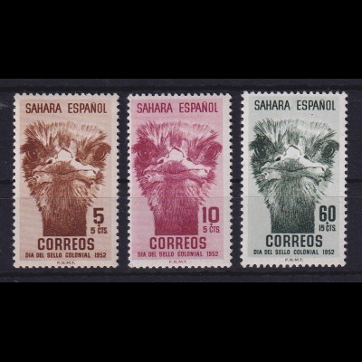 Spanisch-Sahara 1952 Strauß Mi.-Nr. 129-131 postfrisch **