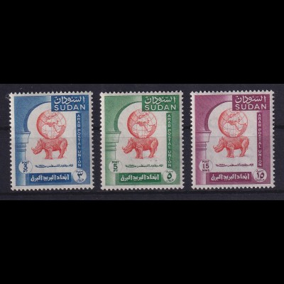 Sudan 1961 Nashorn mit Weltkugel Mi.-Nr. 154-156 postfrisch **