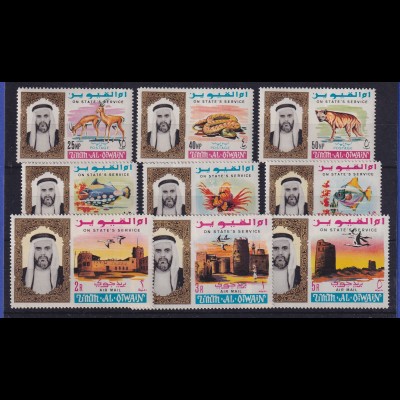 Umm Al Qiwain 1965 Dienstmarken Tiermotive Mi.-Nr. 1-9 A postfrisch **