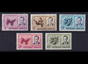 Togo 1964 Präsident Nicolas Grunitzky Mi.-Nr. 430-434 postfrisch **
