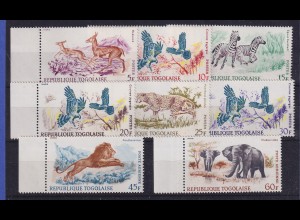 Togo 1967 Afrikanische Wildtiere Mi.-Nr. 598-605 Randstücke postfrisch **