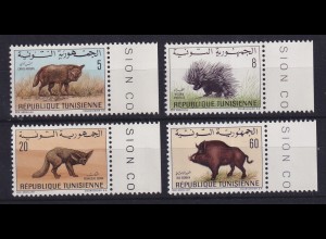 Tunesien 1968 Afrikanische Wildtiere Mi.-Nr. 707-710 Randstücke postfrisch **