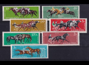 Ungarn 1961 Pferde und Pferderennsport Mi.-Nr. 1776-1782 A postfrisch **