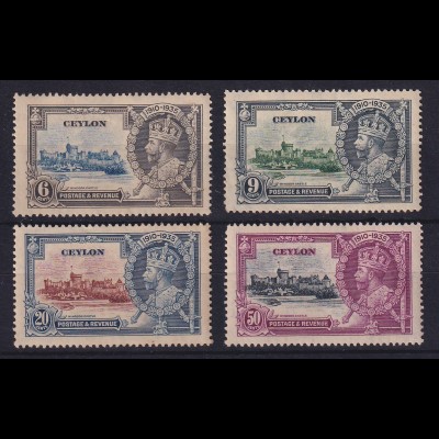 Ceylon 1935 König George V. Schloss Windsor Mi.-Nr. 212-215 * / **