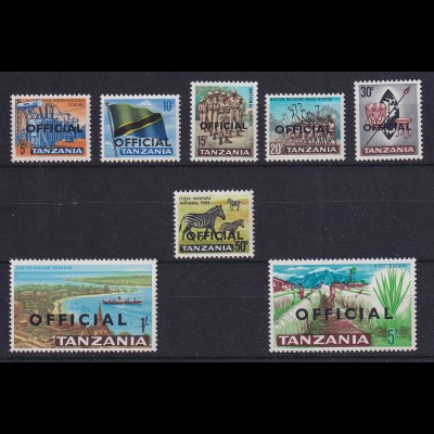 Tansania 1965/67 Dienstmarken Einheimische Motive Mi.-Nr. 1-8 postfrisch **