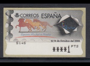 Spanien ATM ESPANA 2000 in Madrid, Druck 5-stellig schmal, Mi.-Nr. 36.3