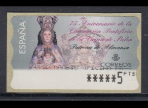 Spanien ATM Heilige Jungfrau von Belén, Druck 6-stellig schmal, Mi.-Nr. 37.5