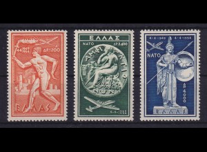 Griechenland 1954 Flugpostmarken 5 Jahre NATO Mi.-Nr. 615-617 postfrisch **