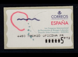 Spanien ATM Kongress Teneriffa, Druck 6-stellig schmal, Mi.-Nr. 39.5