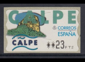 Spanien ATM CALPE, Druck 4-stellig schmal, Mi.-Nr. 27.1