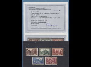 Saarland 1950 Volkshilfe Mi-Nr. 299-303 kpl. Satz O mit Fotobefund Geigle BPP