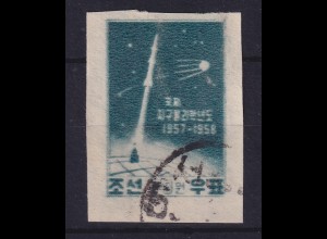 Nordkorea 1958 Rakete und Sputnik Mi.-Nr. 141 B gestempelt