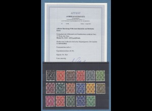 Bizone 1948 Ziffern mit Netzaufdruck Mi.-Nr. 52-68 II ** mit Attest SCHLEGEL BPP
