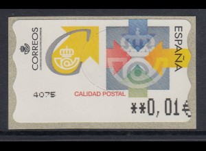 Spanien ATM Calidad Postal, Wert in € 5-stellig schmal Mi.-Nr. 30 F 3