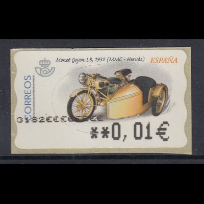 Spanien ATM Motorrad Monet Goyon LB in € 5-stellig breit Mi.-Nr. 76.1.4