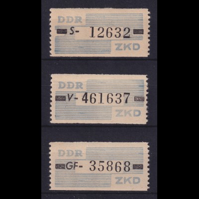 DDR Dienstmarken B Mi.-Nr. 26 S, V und GF Schwerin, Halle/S., Suhl postfrisch **
