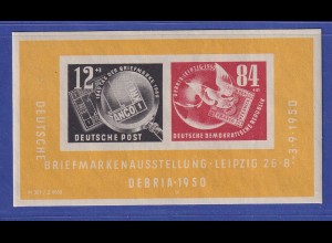 DDR 1950 Briefmarkenausstellung DEBRIA Mi.-Nr Block 7 ungebraucht *