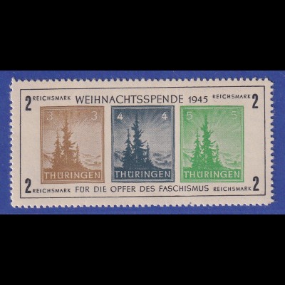 SBZ Thüringen 1945 Weihnachten; Antifaschismus Mi.-Nr. Block 1 x postfrisch**