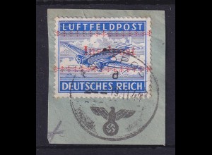 Dt.Reich Feldpostmarke Inselpost Kreta Mi.-Nr. 7 A auf Briefstück