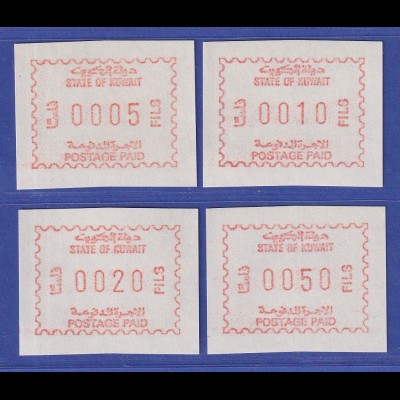 Kuwait 1.Frama-ATM Ausgabe 1984 bräunlichrot Mi.-Nr. 1b Satz 5-10-20-50 ** 
