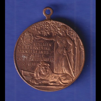 Medaille Ankunft König Willem I. - 100 Jahre Unabhängigkeit der Niederlande 1913