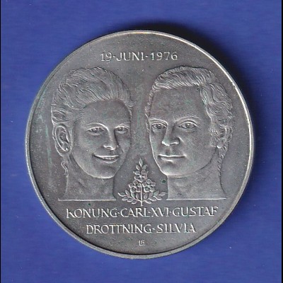 Schweden Silbermünze 50 Kronen Königliche Hochzeit 1976
