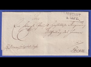 Preußen Vorphila-Brief mit Zweizeiler FRAUSTADT, nach 1825