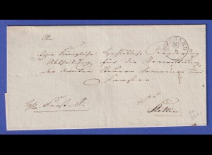 Preußen Vorphila-Dienstbrief mit Einkreisstempel NAUGARD, um 1840