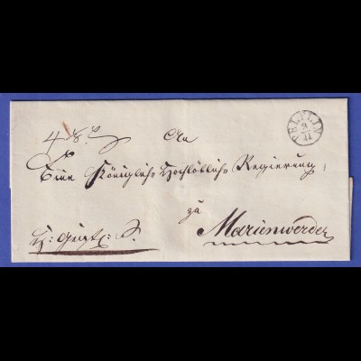 Preußen Vorphila-Dienstbrief mit Einkreisstempel PELPLIN, nach 1836
