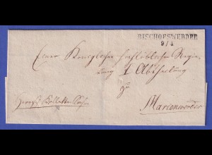 Preußen Dienstbrief mit Zweizeiler BISCHOFSWERDER, nach 1850
