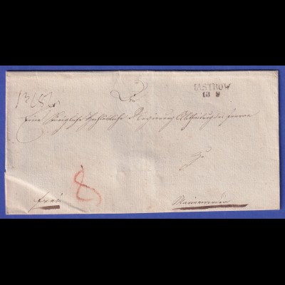 Preußen Vorphila-Dienstbrief mit Zweizeiler IASTROW nach 1825