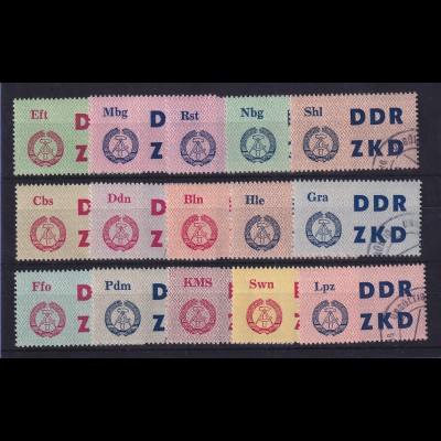 DDR 1963 Dienstmarken C Mi.-Nr. 1-15 mit Ungültig-Stempel