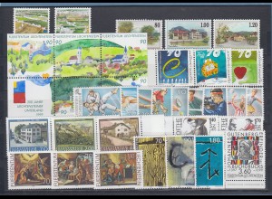 Liechtenstein kompletter Briefmarken-Jahrgang 1999 postfrisch ** 