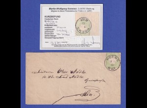 Deutsches Reich gr. Brustschild 1 Kr Mi.-Nr. 23 a auf Brief aus WORMS, KB SOMMER