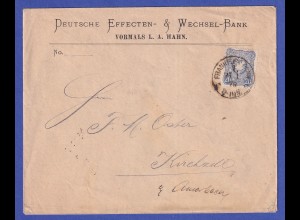 Deutsches Reich 20 Pfennige Mi.-Nr. 34 auf Brief aus FRANKFURT A.M.