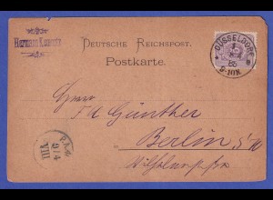 Deutsches Reich 5 Pfennig Mi.-Nr. 40 auf Firmen-Postkarte aus DÜSSELDORF