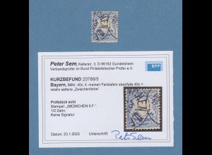 Bayern Wappen 20 Pfennig Mi.-Nr. 40c seltene "Zwischenfarbe" gepr. Sem BPP 